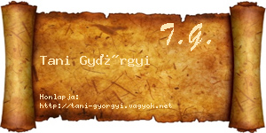 Tani Györgyi névjegykártya